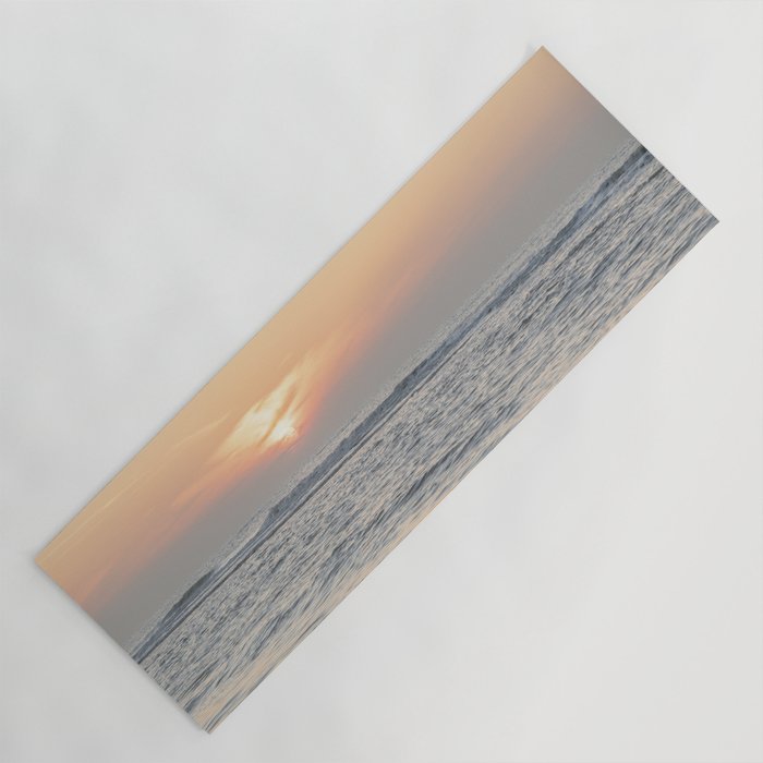 Italian coastal sunset art print - orange beach and sun - nature and travel photography Yoga Mat