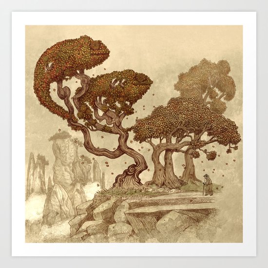 Autumn Chameleons Art Print