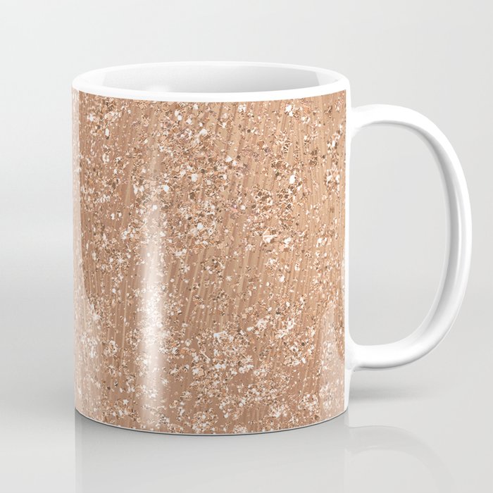 Rose gold brushstrokes and glitter Coffee Mug