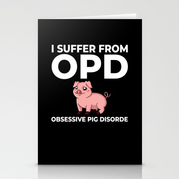 Mini Piggy Pig Farmer Funny Stationery Cards