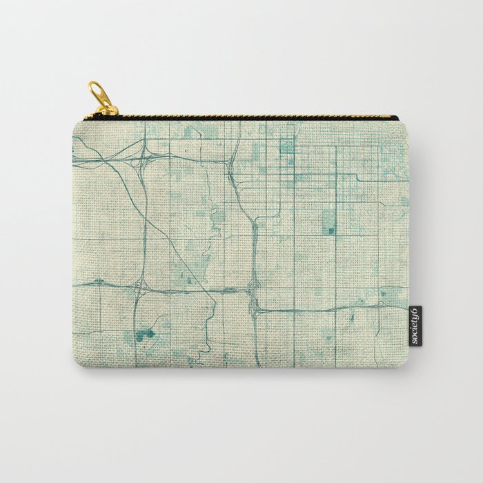 Salt Lake City Map Blue Vintage Carry-All Pouch