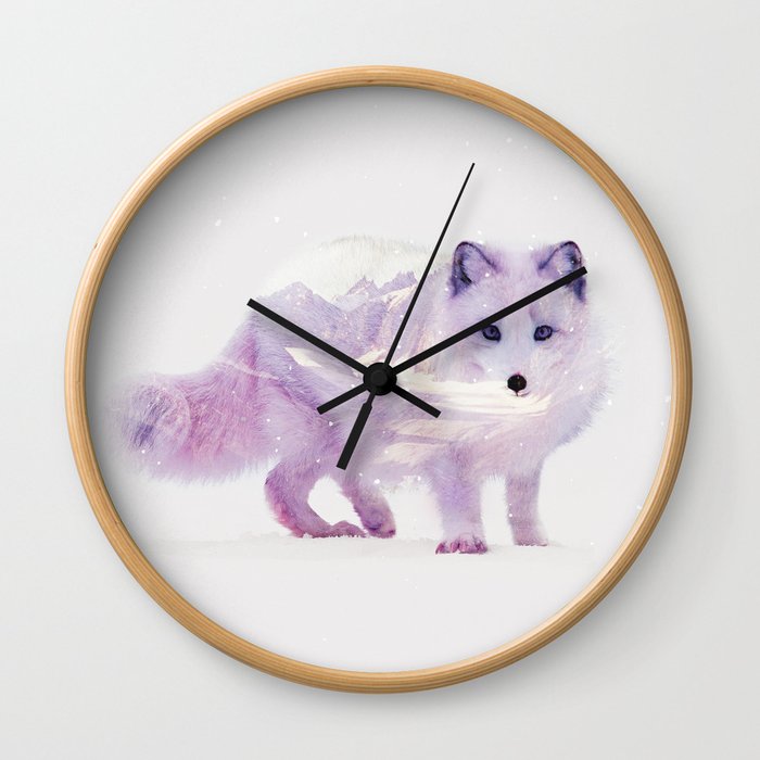 Arctic Fox Wall Clock