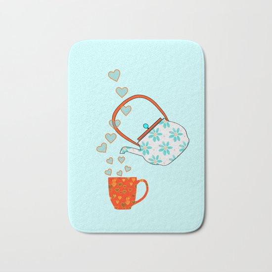 Tea Time Love Bath Mat