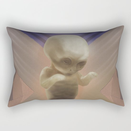 Ancient Baby Alien Rectangular Pillow