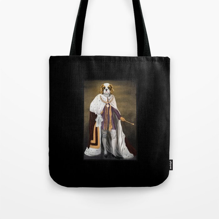 King Cavalier Dog Oil Painting Tote Bag
