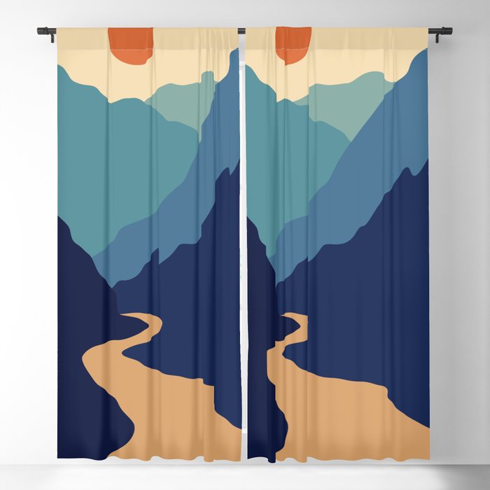 Mountains & River II Blackout Curtain