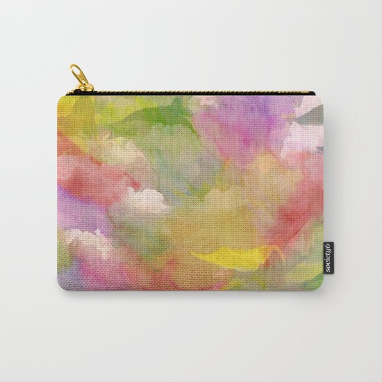 Rainbow Watercolor Floral Abstract Carry-All Pouch