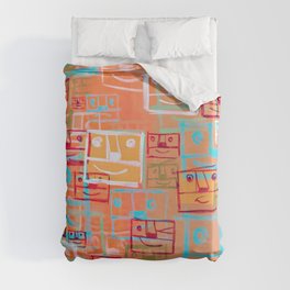 Many Faces Duvet Cover