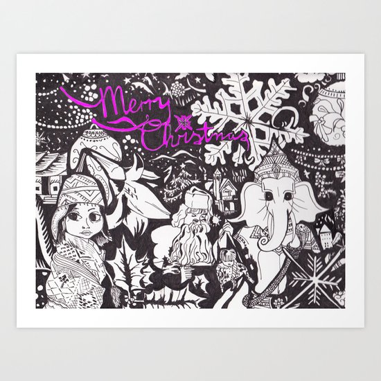 Merry Christmas Art Print