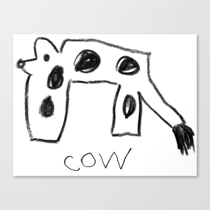My Cow Drawing Canvas Print