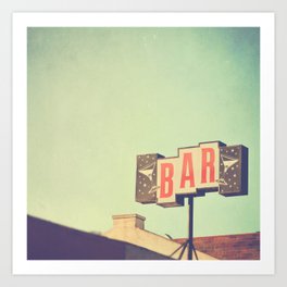 Bar sign photograph Art Print