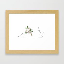 watercolor virginia state flower magnolia Framed Art Print