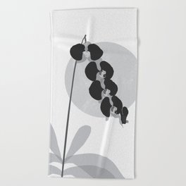 Noir Orchid Dreams Beach Towel