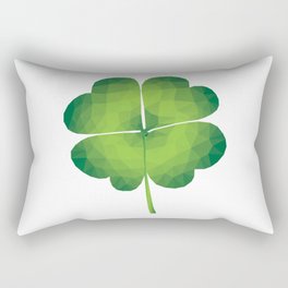 Four-Leaf Clover Low Poly Rectangular Pillow