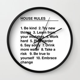 House Rules Wall Clock