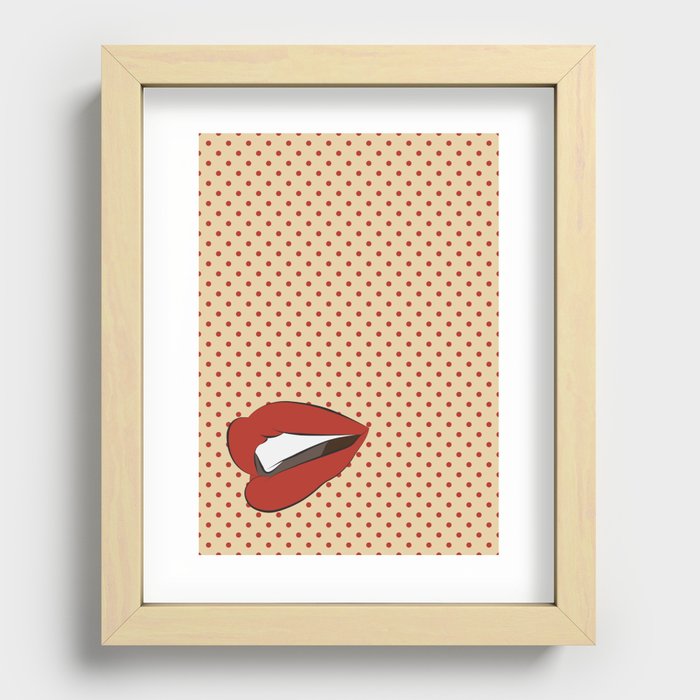 Pop art lips Recessed Framed Print