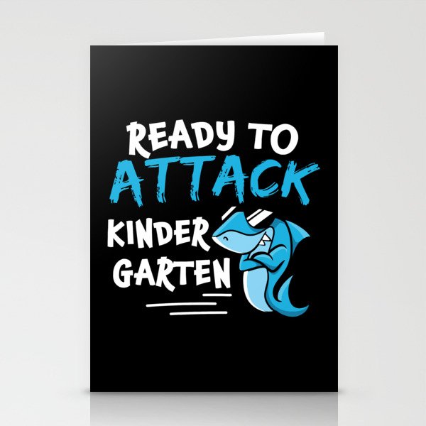 Ready To Attack Kindergarten Shark Stationery Cards
