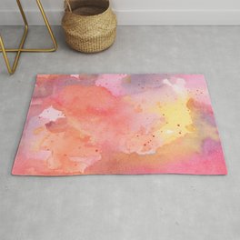 Sunset Color Palette Abstract Watercolor Painting Rug