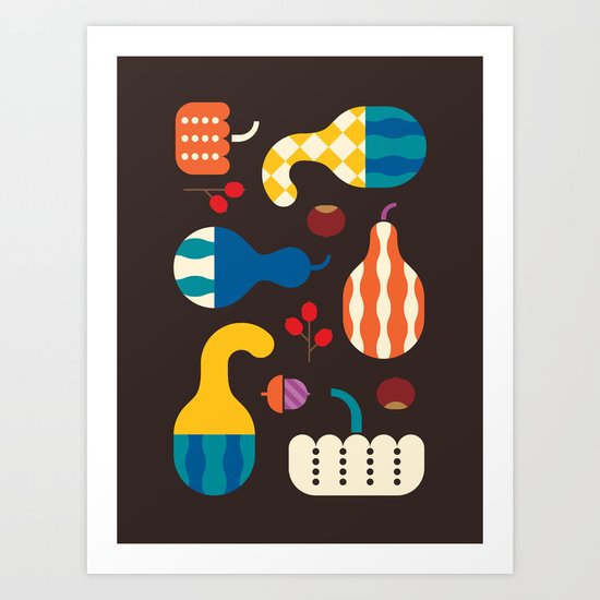 Autumn Gourds Art Print