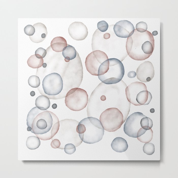 Watercolor abstract bubbles Metal Print