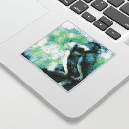 Edgar Degas The Dancer seafoam blue Bokeh Sticker