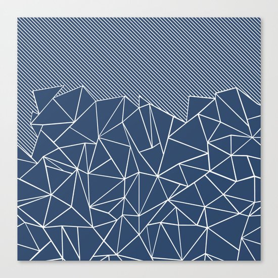 Ab Lines 45 Navy Canvas Print
