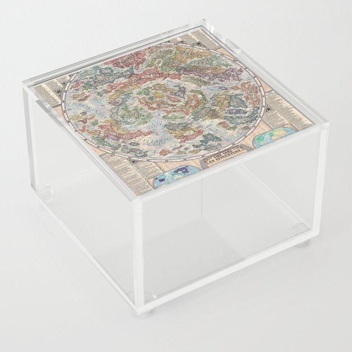 The Map of Literature || Map Books Literature Literary Fantasy Si-fi Thriller Mystery Acrylic Box