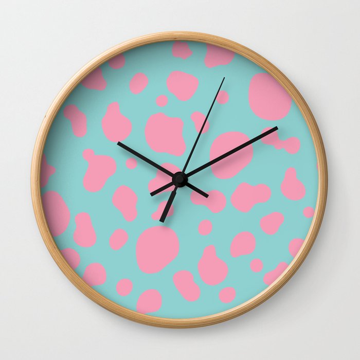 Pinkblue Abstract Dot Wall Clock