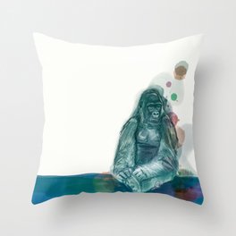 Green gorilla for Loïc Throw Pillow