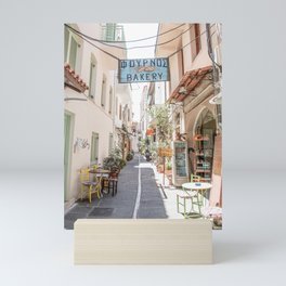 Street In Greece Photo | Pastel Village Houses Summer Art Print | Europe Digital Travel Photography Mini Art Print