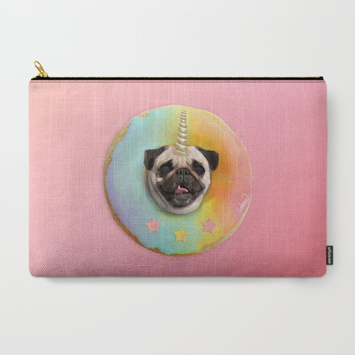 Unicorn Pug Pastel Donut Carry-All Pouch
