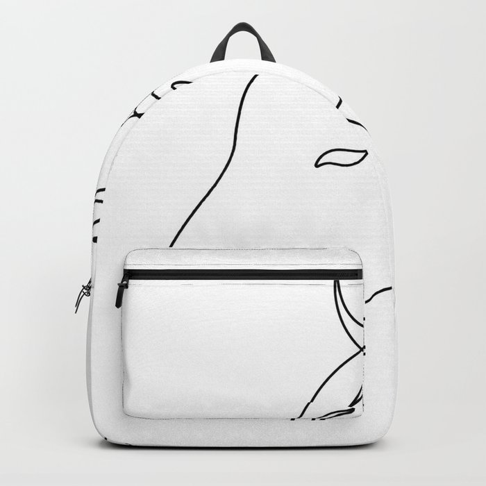 Goat Head Continuous Line Art Drawing  Backpack