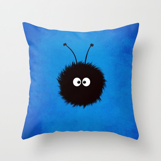 Blue Cute Dazzled Bug Throw Pillow