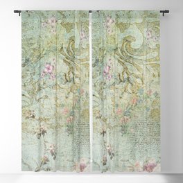 Vintage French Floral Wallpaper Blackout Curtain