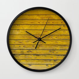 Vintage beach wood background - Old weathered wooden plank painted in blue color Wall Clock