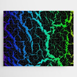 Cracked Space Lava - Rainbow PBCGY Jigsaw Puzzle