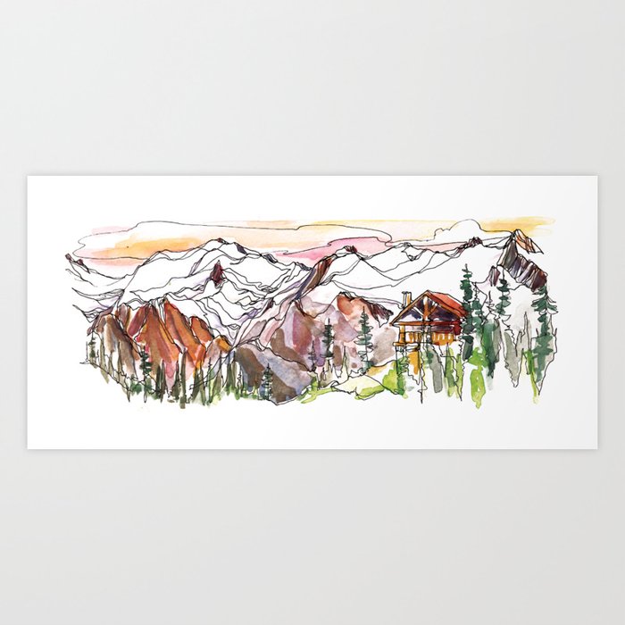 Grizzly Hut : Blue River, BC Art Print