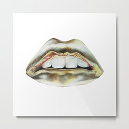 Champagne Lips Metal Print