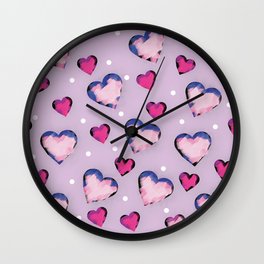 Falling hearts Wall Clock