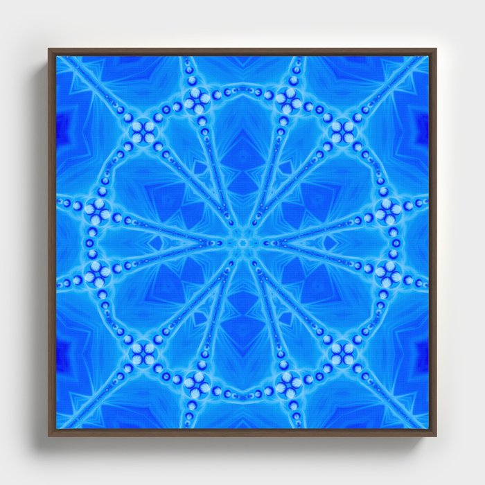 Blue mandala Framed Canvas