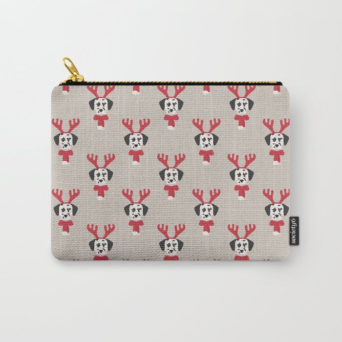 Rudolph The Dalmatian Reindeer Carry-All Pouch