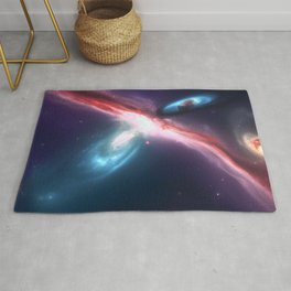 Two galaxies colliding Area & Throw Rug