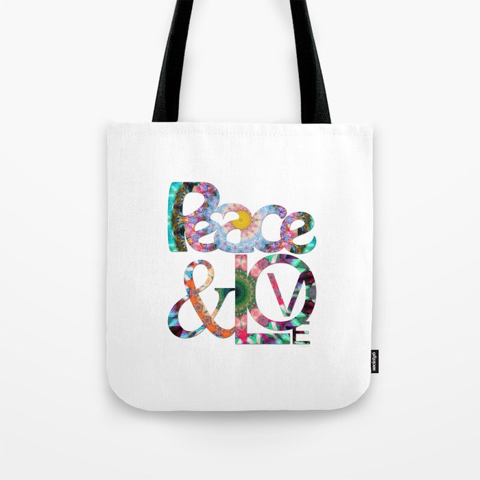 Peace And Love Art - Colorful Peaceful Artwork Tote Bag