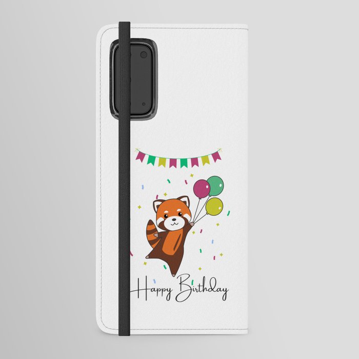 Red Panda Wishes Happy Birthday To You Red Panda Android Wallet Case