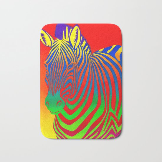 Psychedelic Zebra Bath Mat
