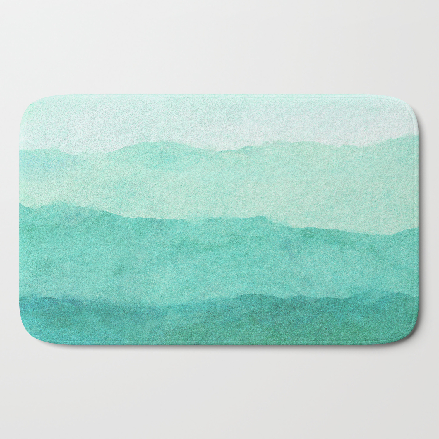 Ombre Waves In Teal Bath Mat By Aevaprints Society6
