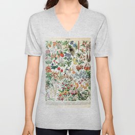 Adolphe Millot - Fleurs D - French vintage poster V Neck T Shirt