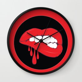 Red Lip Drip Wall Clock