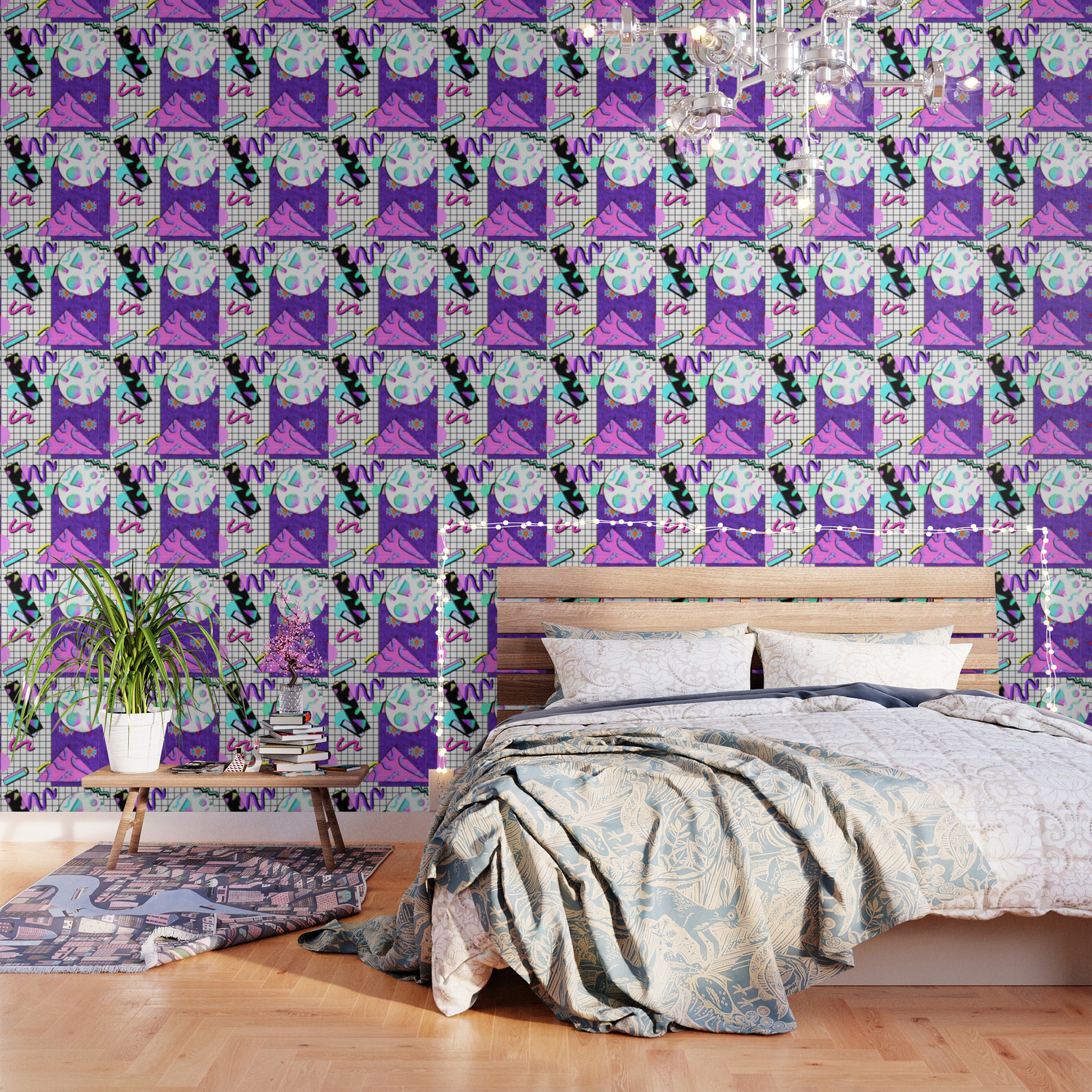Trapper Keeper 80s Crazy Grid Design Wallpaper By Melisssne Society6