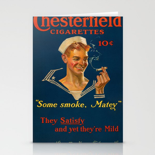 Chesterfield Cigarettes 10 Cents, Same Smoke, Matey by Joseph Christian Leyendecker Stationery Cards